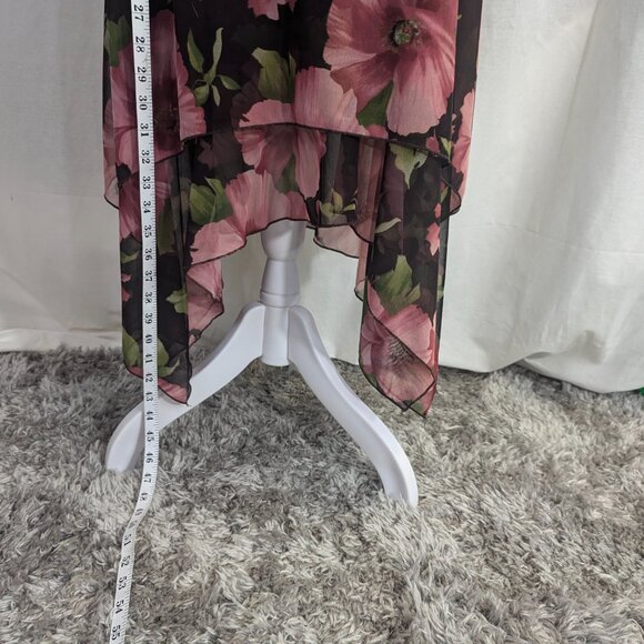 Trixxi Clothing Company Size Small Brown and Pink Floral Asymmetrical Dress - Picture 6 of 10